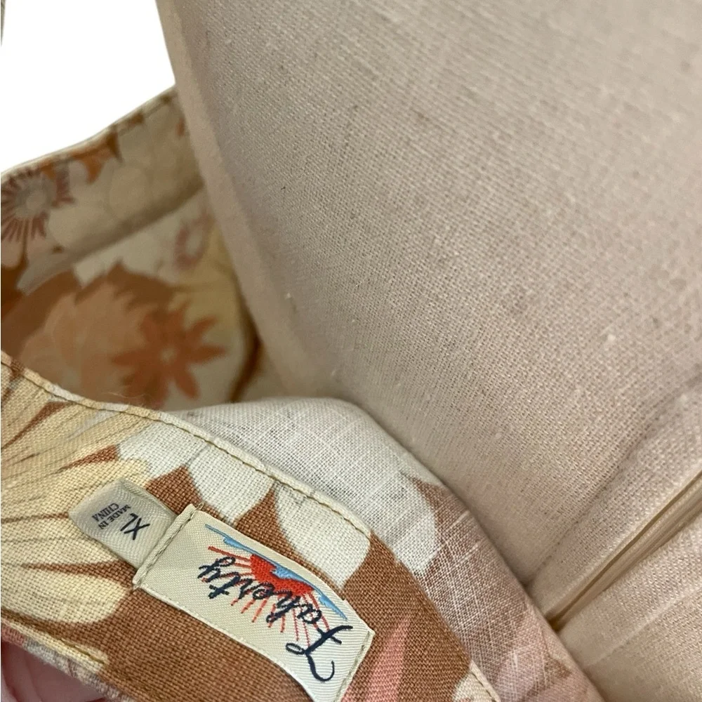 Faherty Summer Sands Linen Tank in WARM JICARO ISLAND
